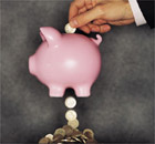 Lost savings piggy bank