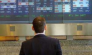  FTSE 100 screen at the Stock Exchange