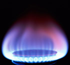Gas flame on hob