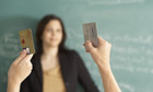 Students holding credit cards