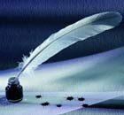 Quill and inkpot