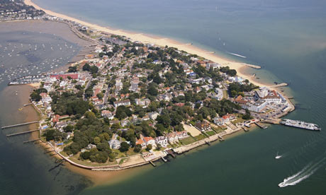 Sandbanks bay from the air