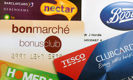 Reward cards from retailers including Nectar, Tesco Clubcard, Homebase, Boots