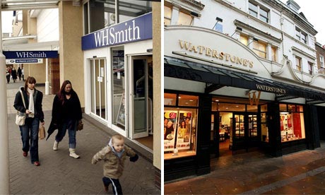 WH Smith and Waterstone's shop fronts