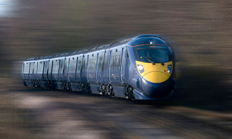 OK commuter? A train rushing through the countryside