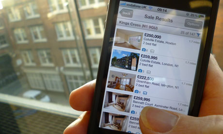 A smartphone showing the Rightmove app