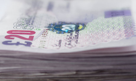 Pile of twenty pound notes