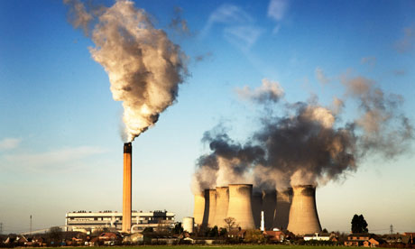 Eggborough power station emitting clouds of water vapour