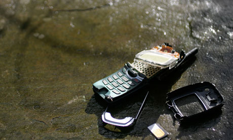 A broken mobile phone