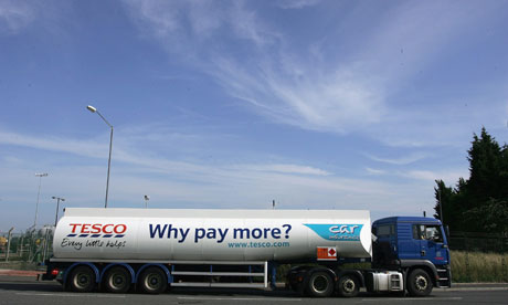 A Tesco petrol tanker