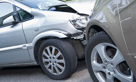Two cars in an accident