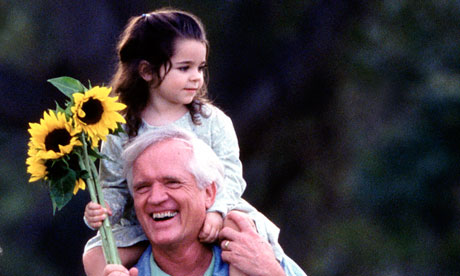 A grandfather with his granddaughter