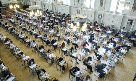 Pupils at King Edward VI School Handsworth sitting an exam
