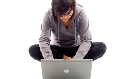 Young woman using a laptop