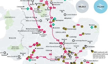 Travel disruptions map