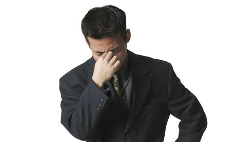 A businessman looking stressed