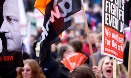 A trades union rally strike rally outside the Leeds Art Gallery , West Yorkshire