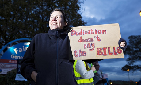 HS worker on picket line