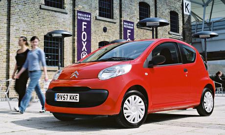a red Citroen C1 car