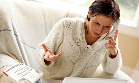 Woman complaining on phone