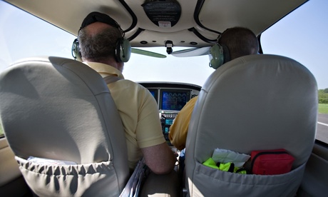 Preparing for take off during a flying lesson