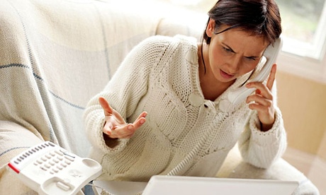 Woman complaining on phone