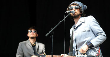 Glastonbury 2008: Neon Neon performing on the Other stage
