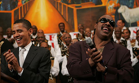 Barack Obama and Stevie Wonder