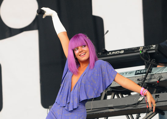 Glasto: Pick of the day: Lily Allen performs on the Pyramid Stage Glastonbury 2009