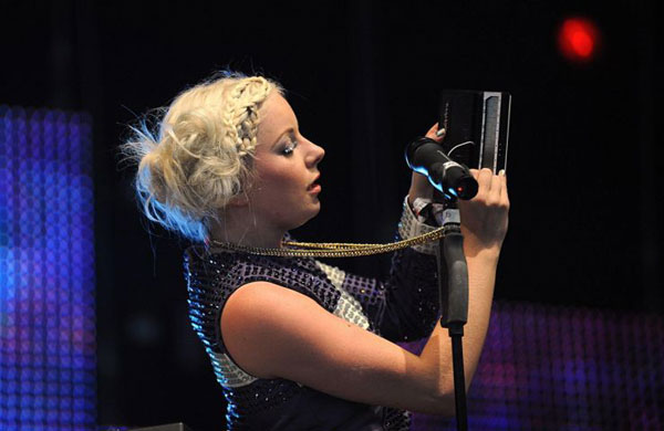 Glasto: Pick of the day: Little Boots performing on the John Peel stage Glastonbury 2009