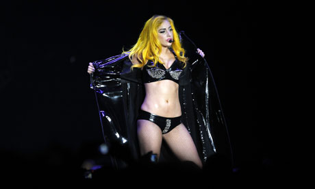 Open book ... Lady Gaga performs in Belfast on Saturday.