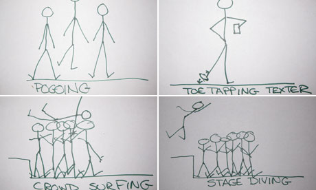 Stick men drawings from the indie professor