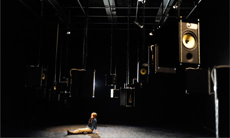 A visitor sits listening to the Fragmented Orchestra, winner of the 2008 PRS new music award. 