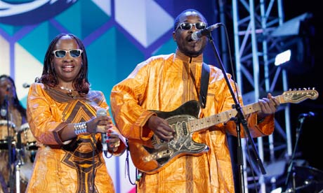 Amadou and Mariam on stage in South Africa