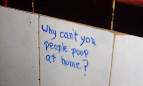 Graffiti in New York club toilet