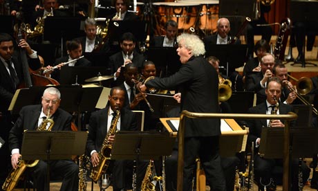 Simon Rattle conducts the LSO and the Jazz at Lincoln Centre Orchestra