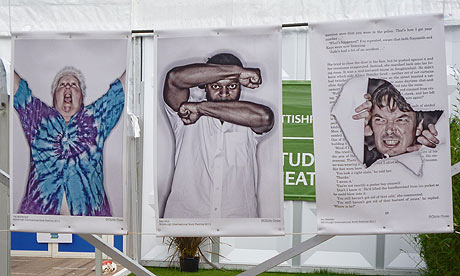 Posters of Val McDermid, Ben Okri and Ian Rankin