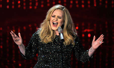 British singer Adele performs Skyfall at the Oscars ceremony.