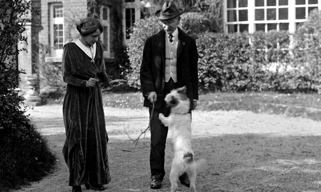The Hardys with their dog Wessex in 1914.
