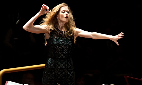 Fatally self-conscious … Barbara Hannigan conducts the Britten Sinfonia.