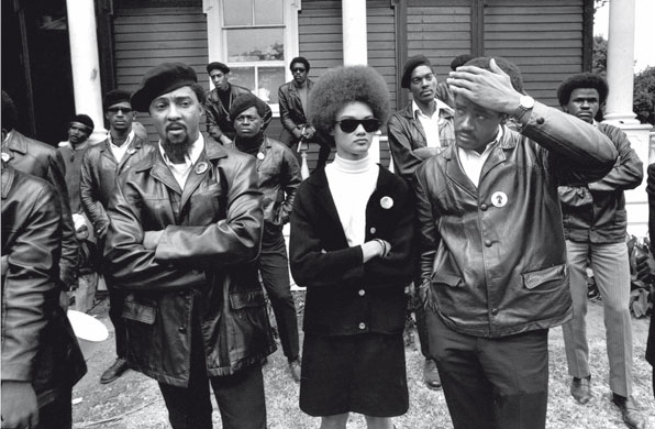 Howard Bingham photos: Black Panther co-founders Bobby Seale and Kathleen Cleaver at rally, 1968