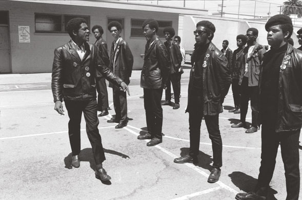 Howard Bingham photos: Bobby Seale leading Black Panther drills in Oakland, California