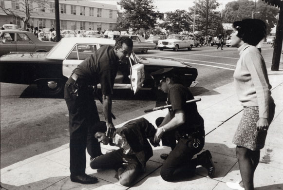 Howard Bingham photos: Police arresting Black Panther member Joe Hicks in Los Angeles.