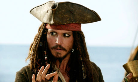 johnny depp pirates of the caribbean costume. Actor Johnny Depp in scene