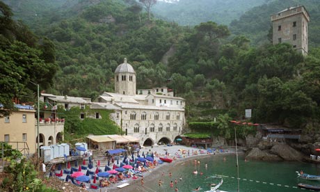 View of San Fruttuoso, Italy