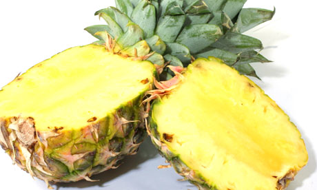 Pineapple cut in half