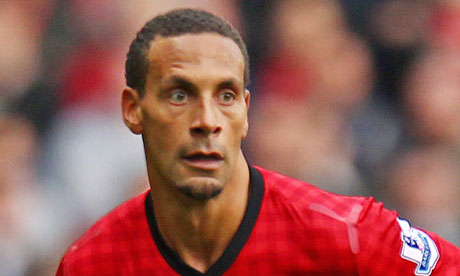 Rio Ferdinand during the match against Stoke City