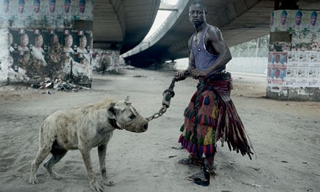 Man with hyena