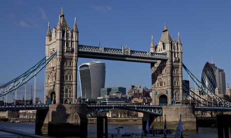 Tower Bridge, viewed from downstream, as it now appears with 20 Fenchurch Street ‘crashing’ into the view behind it. 