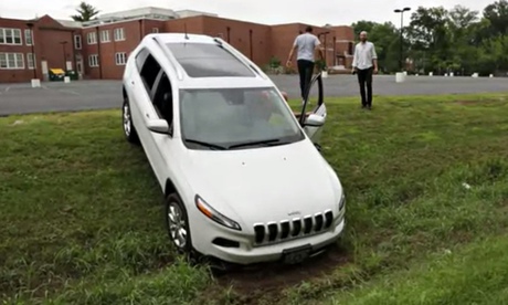 The Jeep that was subjected to a hack by researchers, who took control of most of the vehicle’s syst